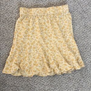 Madewell Floral Yellow Skirt